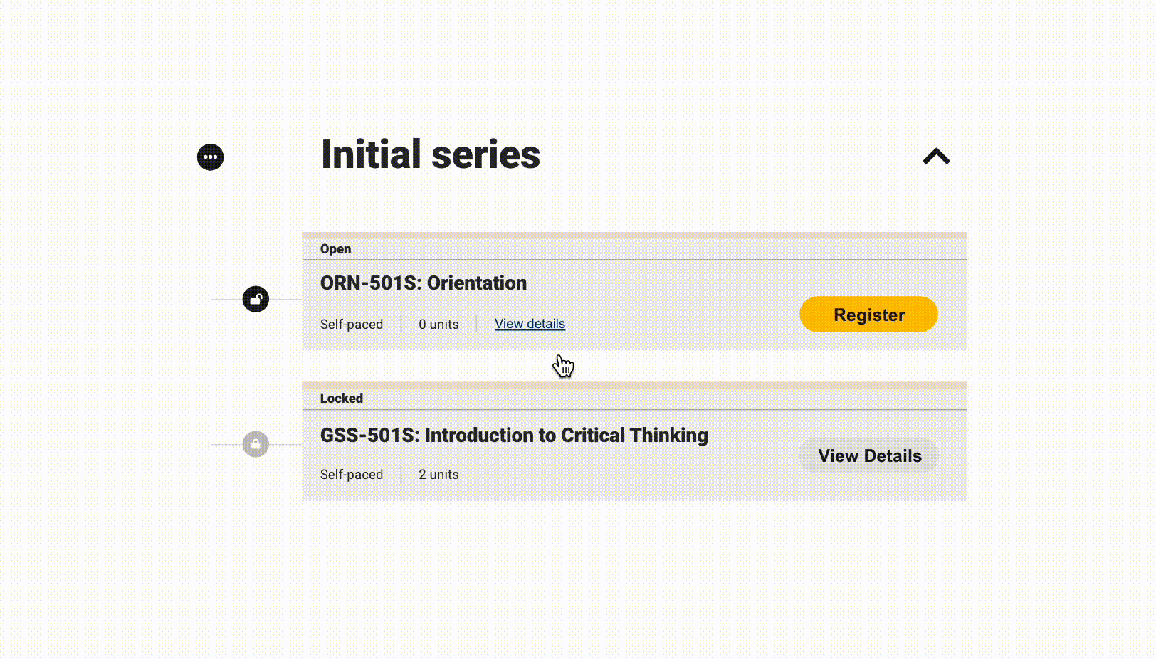 Course details accordion