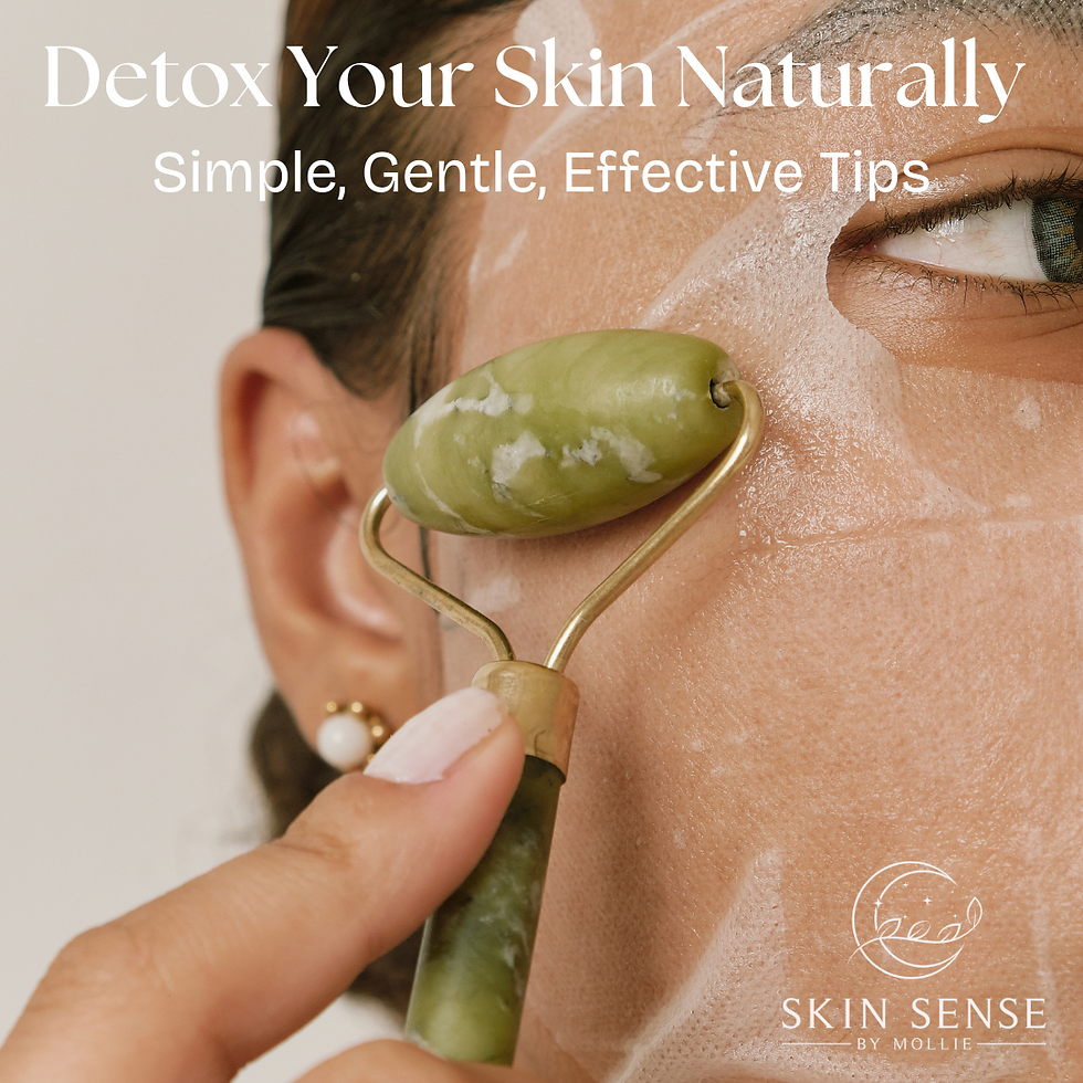 Fresh green skincare products and natural detox ingredients for gentle skin cleansing. Tips for detoxing your skin naturally without harsh treatments.