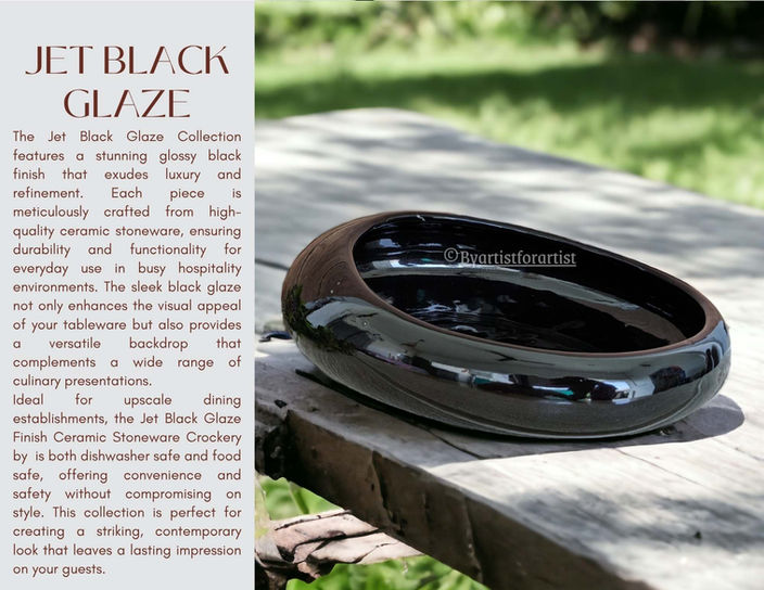 Jet Black - ceramic glaze finish for luxury hotels — BAFA Pottery