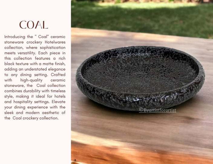 Coal - ceramic glaze finish for luxury hotels — BAFA Pottery