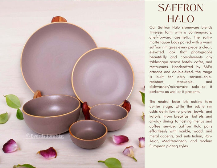 Saffron Halo - ceramic glaze finish for luxury hotels — BAFA Pottery