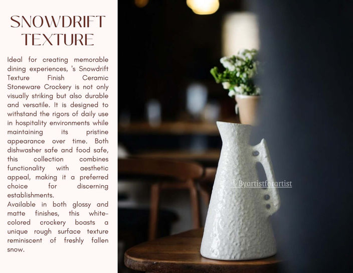 White Texture - ceramic glaze finish for luxury hotels — BAFA Pottery