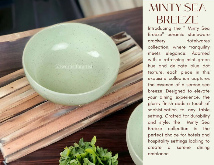 Minty Sea Breeze - ceramic glaze finish for luxury hotels — BAFA Pottery