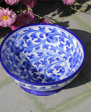 Bafa Blue Pottery Wall Plate Fruit Plate Imani.jpg