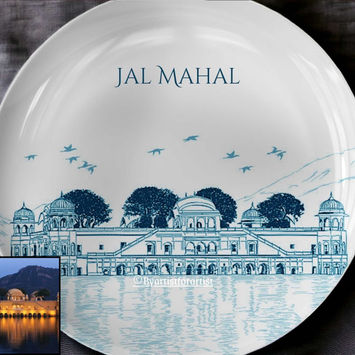 Enhance your décor with a stunning ceramic plate featuring a detailed decaled façade. Perfect as a decorative centerpiece or wall art, this unique piece adds elegance and charm to any space