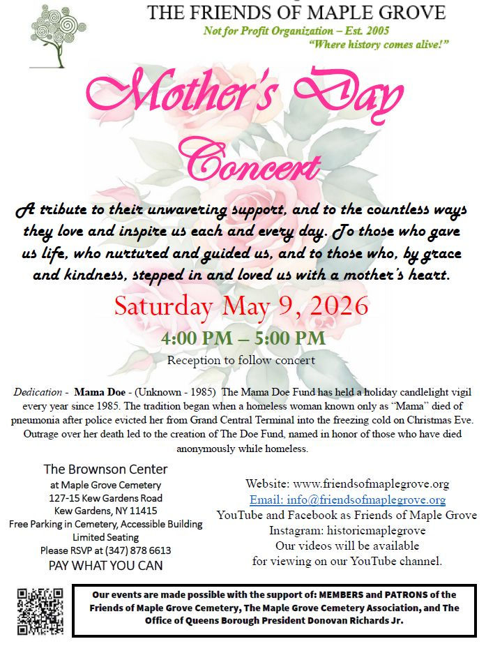 Sat. May 9th | Mother's Day Concert | 4 PM - 5 PM