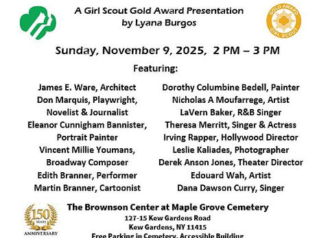 Photo Presentation on 15 Notables at Maple Grove, Gold Scout Award