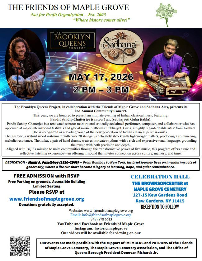 Sun. May 17th | 2nd Annual Community Concert, Indian Classical Music! | 2 PM - 3 PM