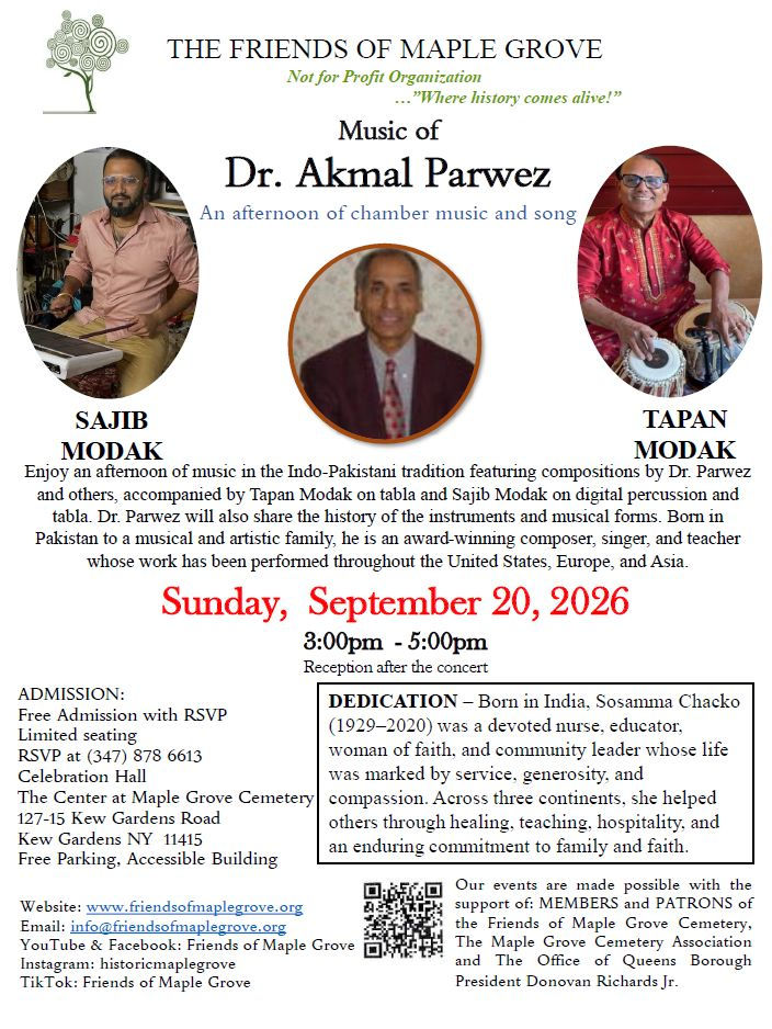 Sun. September 20th | Music of Dr. Akmal Parwez | 3:00 - 5:00 PM