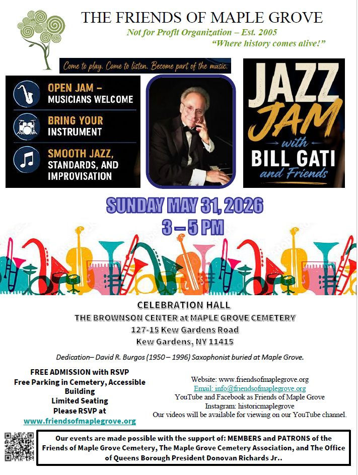Sun. May 31st | Jazz Jam with Bill Gati and Friends | 3 - 5 PM