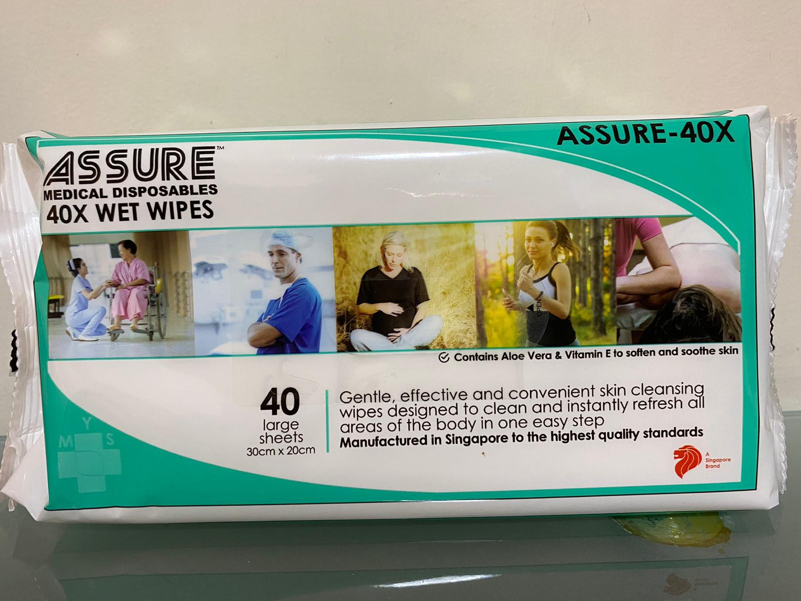 ASSURE Adult Body Wet Wipes (Large 30cm x 20cm)