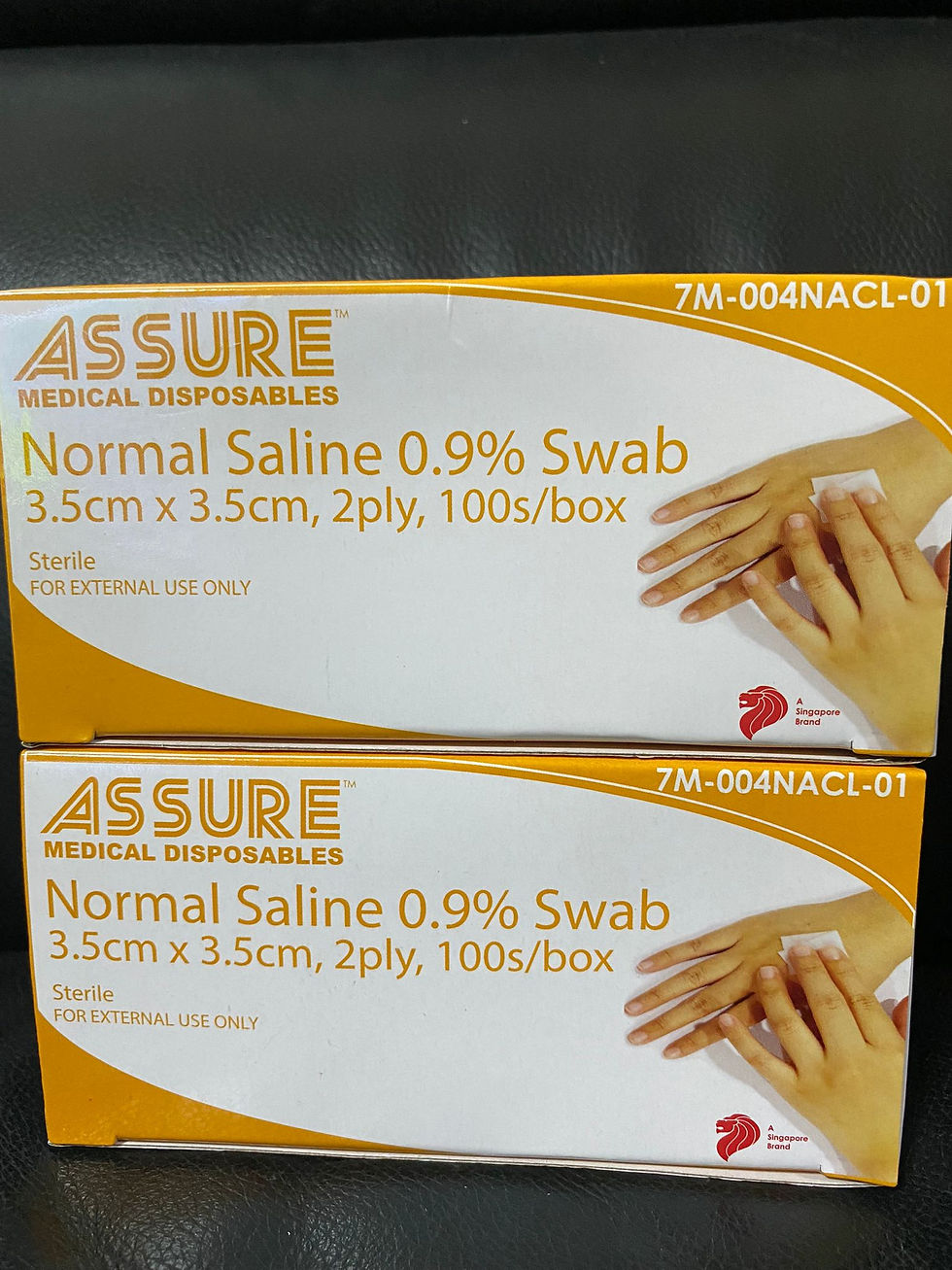 Thumbnail: ASSURE [BUY 1 FREE 1] Swab Normal Saline 0.9% 2ply 3.5cm x 3.5cm (1 Box 100 pcs)
