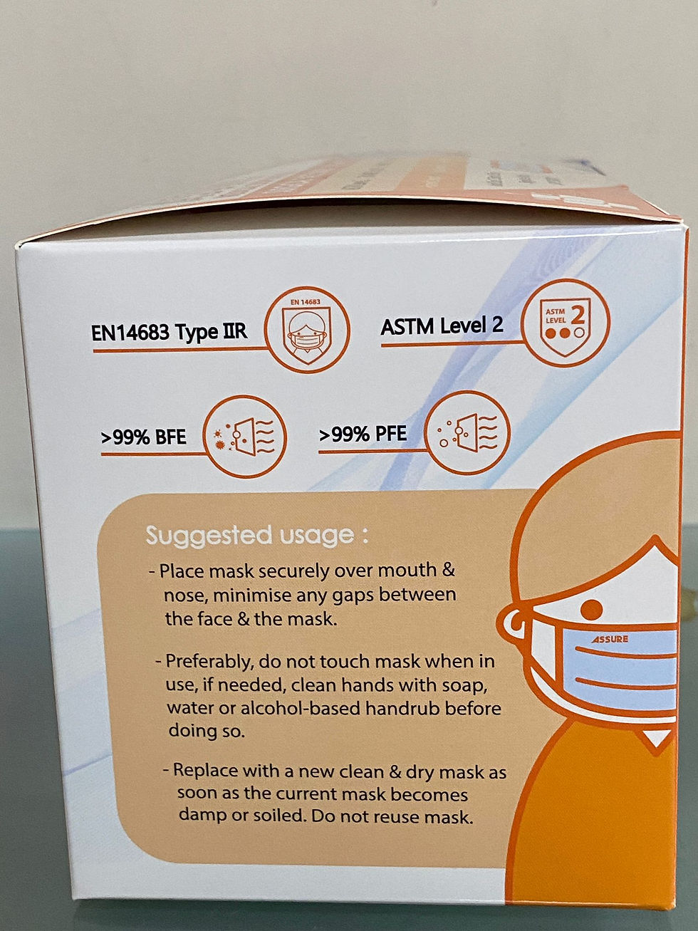 Thumbnail: ASSURE Adult Surgical Mask 3Ply Earloop (50 pcs individual pack/box)