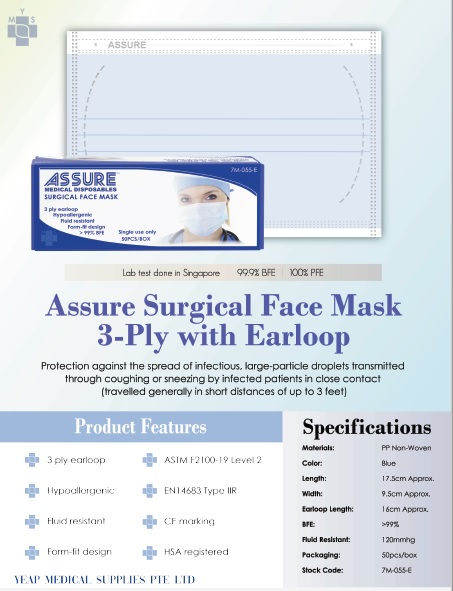 Thumbnail: ASSURE Adult Surgical Mask 3-Ply Earloop