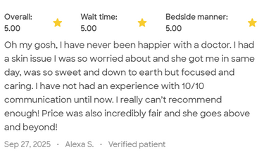 5-star glowing review for Gigi Rusnak