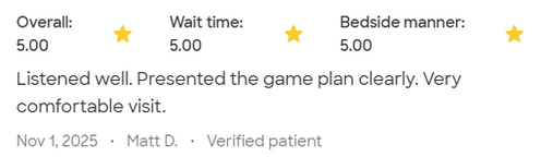 5-star review for Gigi Rusnak