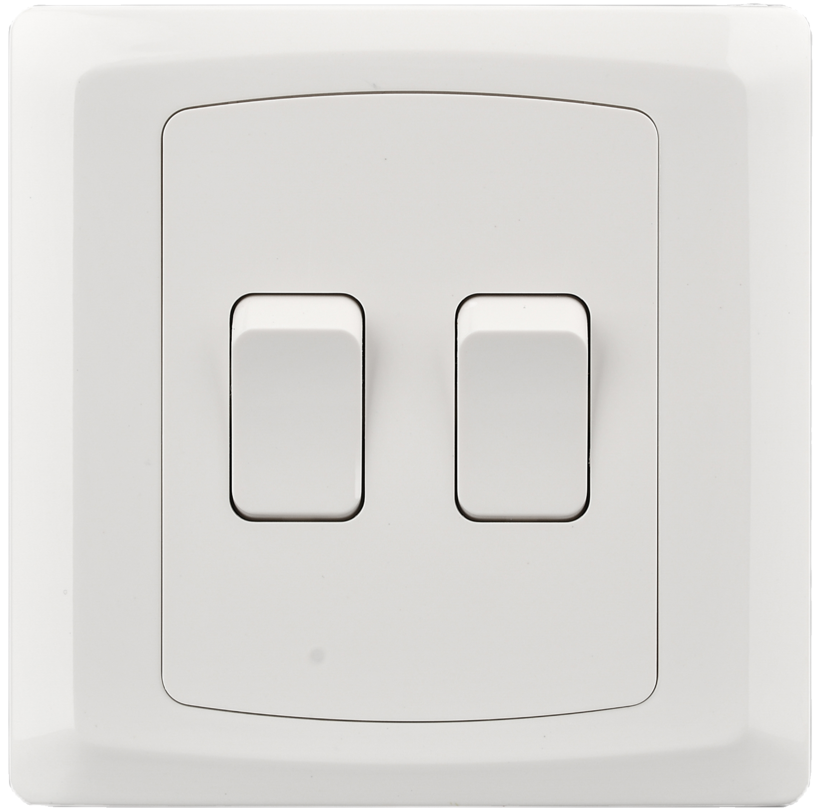 Polomax Screwless White 10A 2G 2W Switch