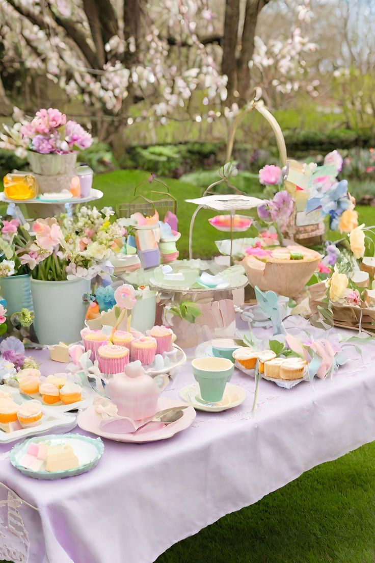 Elegant decor for a baby shower in a warm garden in Herblay-sur-Seine.