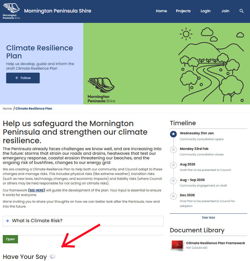 Climate Resilience Plan - Have Your Say - extended to March 2nd 2026