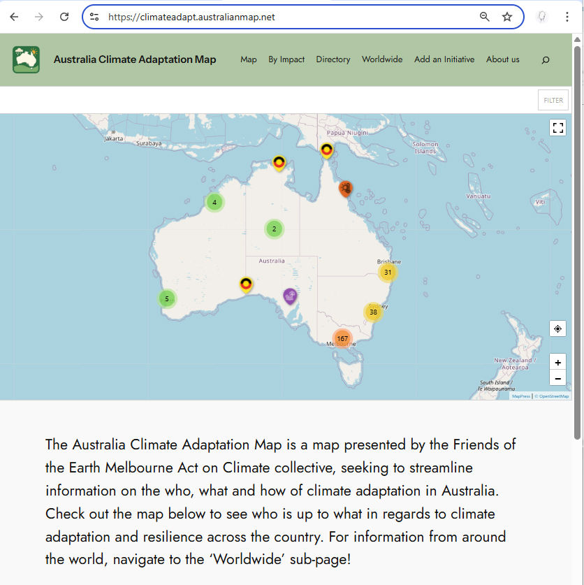 PCA included in Australia Climate Adaptation Map