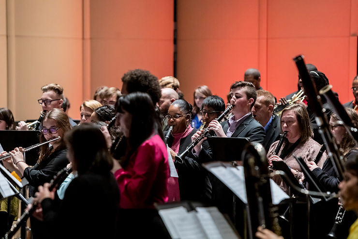Piedmont Wind Symphony and UNCSA School of Music Students perform at 'Come Sunday' on November 4, 2022.