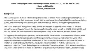 NEW Public Safety Shielded Operations Waiver Guide - 11/14/2024
