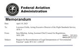 New FAA Interpretation of Governmental Function Limitations on UAS