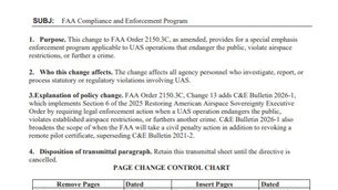 Important CHANGE: FAA Compliance and Enforcement Program