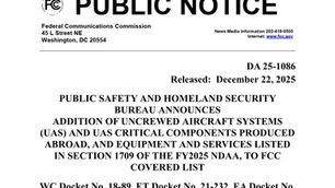 FCC Public Notice on UAS and UAS Critical Components