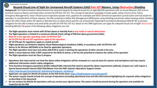 New FAA Part 107 Obstruction Shielding Ops Waiver for public safety, utilities & commercial