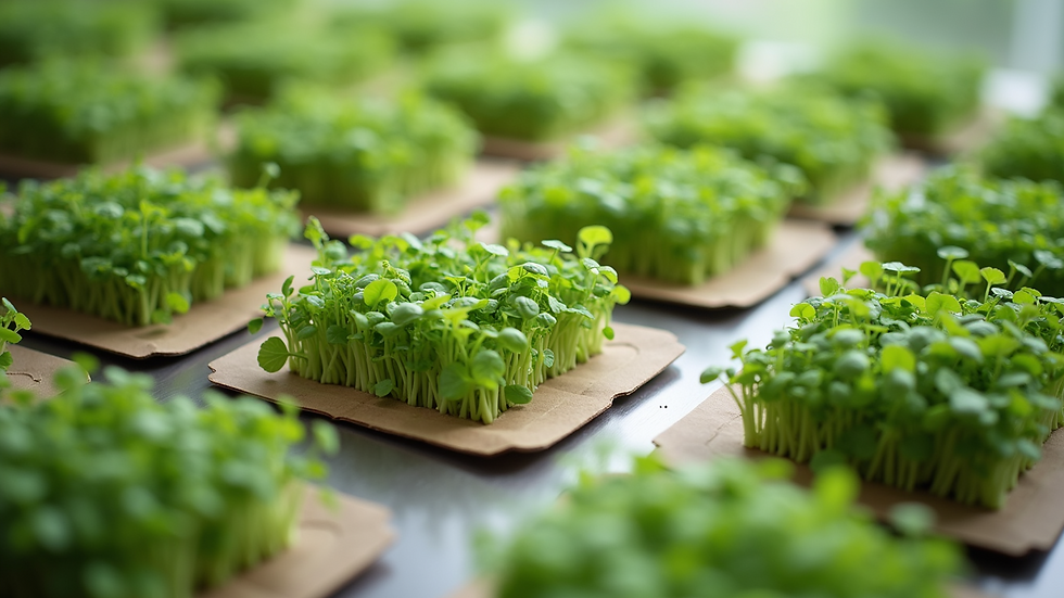High angle view of assorted microgreen seed packets