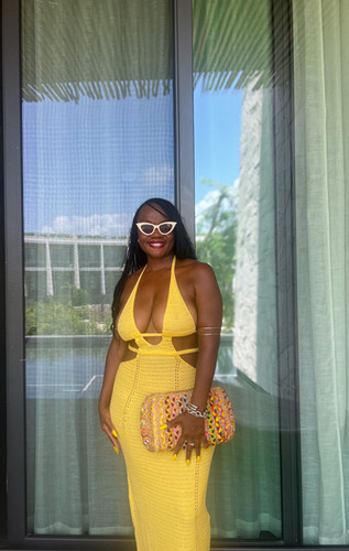 yellow cabana views crochet dress Jluxlabel Women's Cabana Views Crochet Dress
