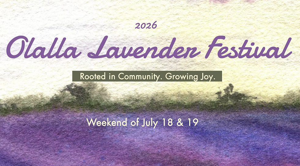 Watercolor-inspired lavender artwork representing the Olalla Lavender Festival