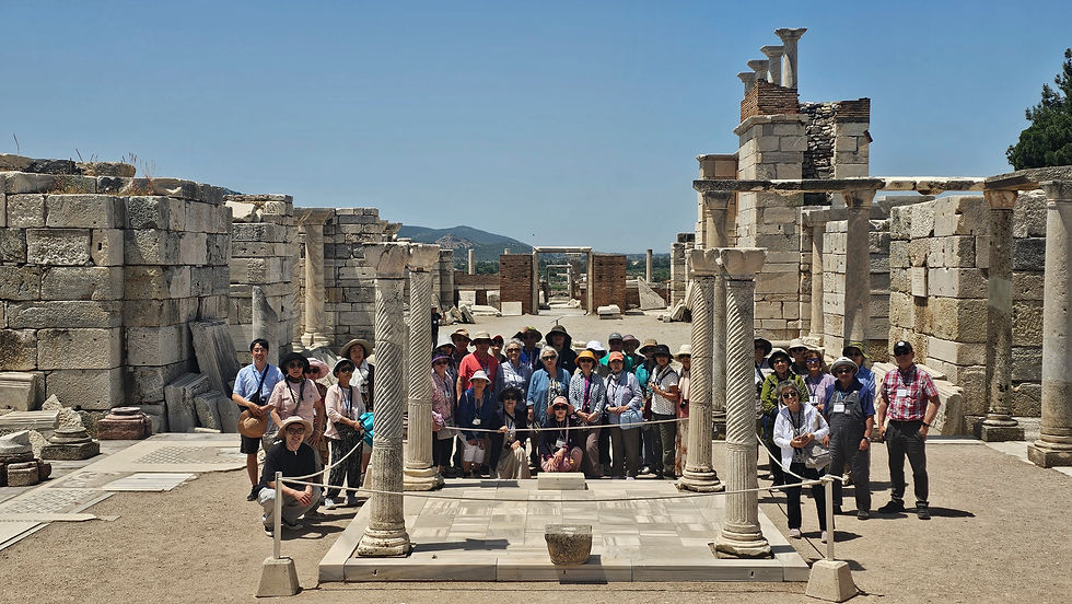 In front of the tomb of the Apostle John