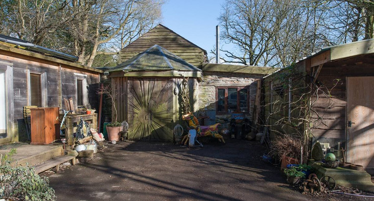 Eco self-built veggie house entrance