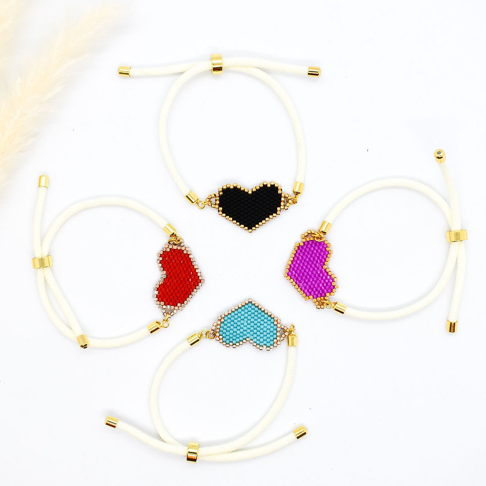 Thumbnail: heart bracelets on a white background