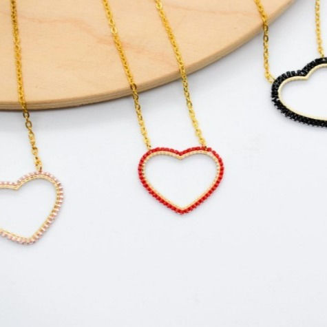 three heart necklaces