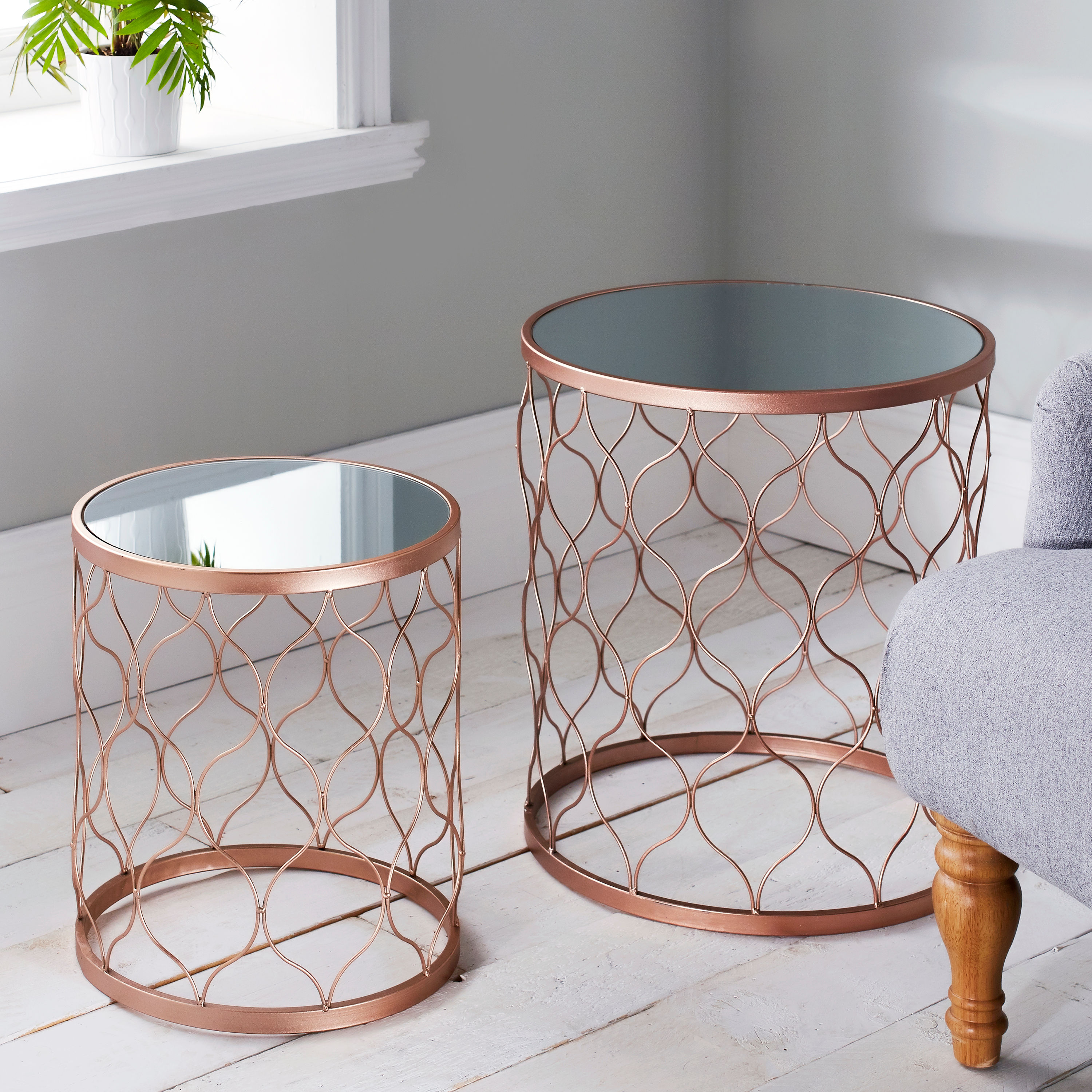 Rose Gold Side Table (Set of 2)