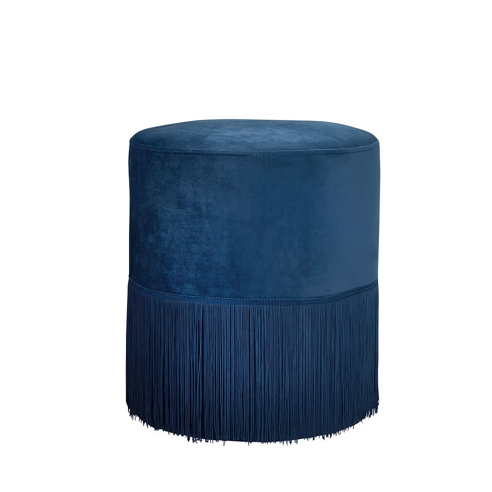 Thumbnail: Round Blue Tassles Stool