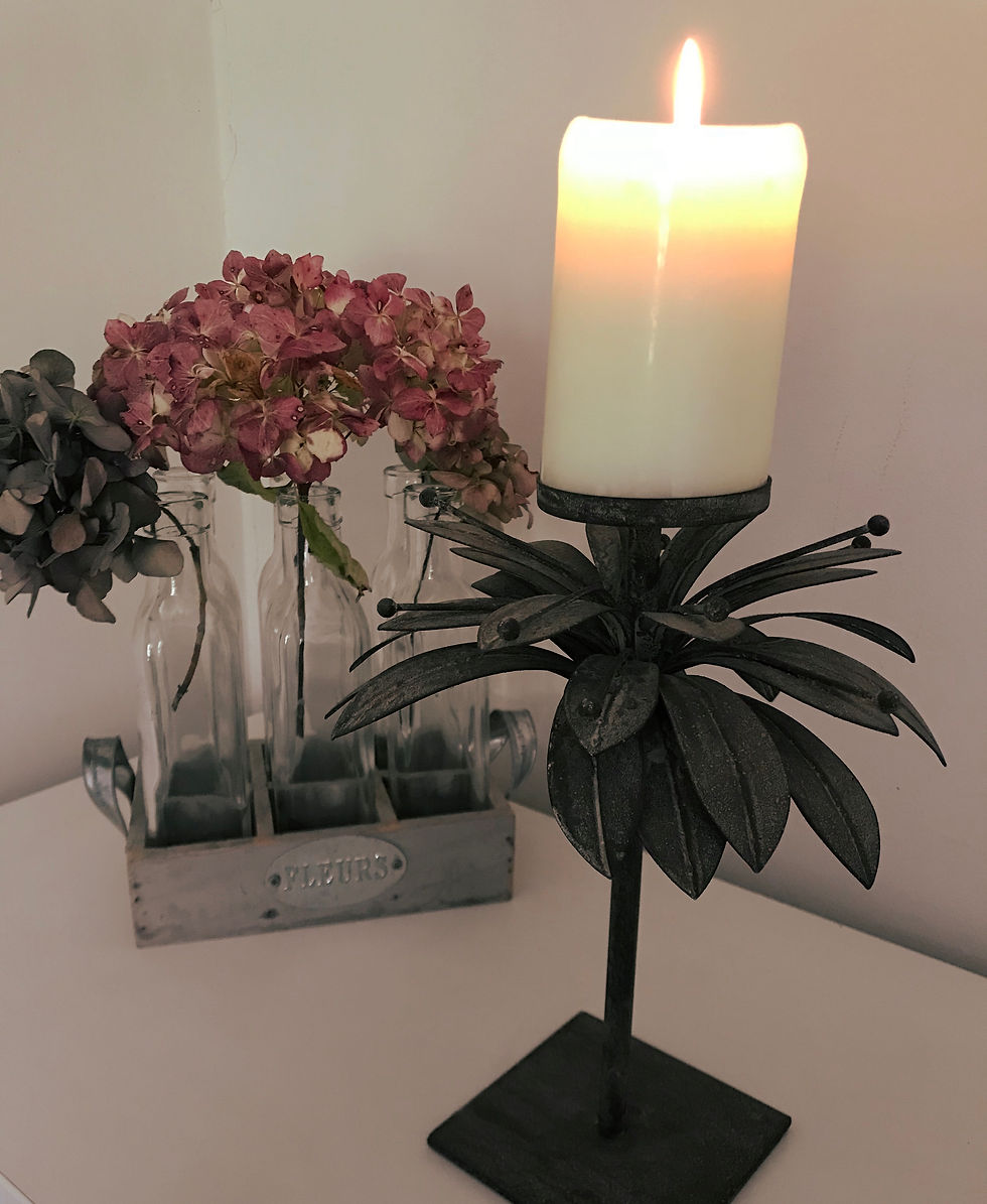 Thumbnail: Antique Style Palm Tree Candle Holder