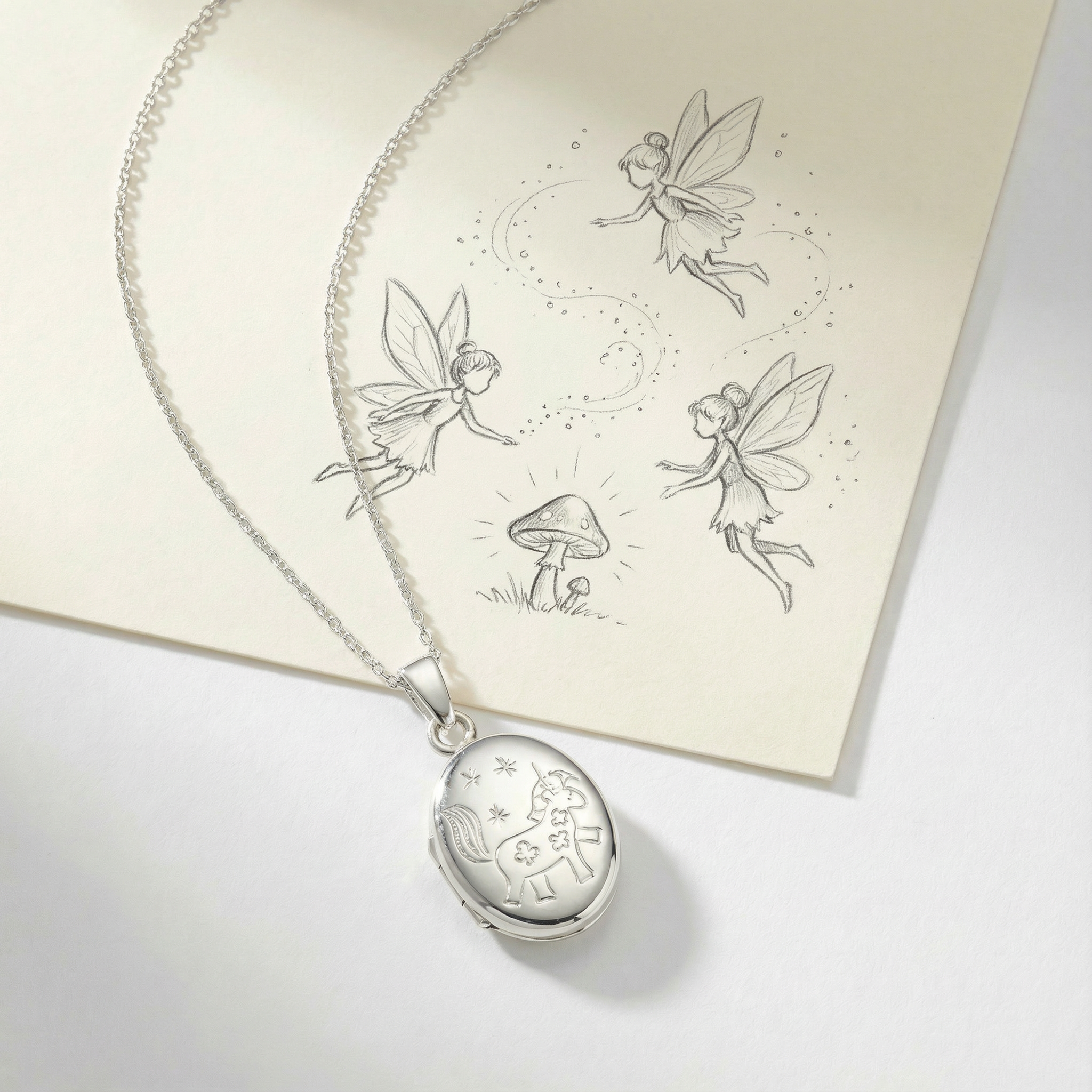 Unicorn Locket - Silver Children's Jewellery