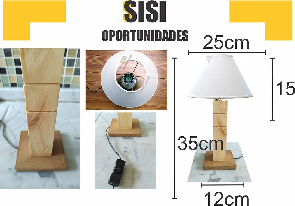 Miniatura: Velador madera clara (cónico)