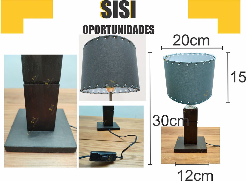 Miniatura: Velador madera oscuro petiso (cilíndrico)