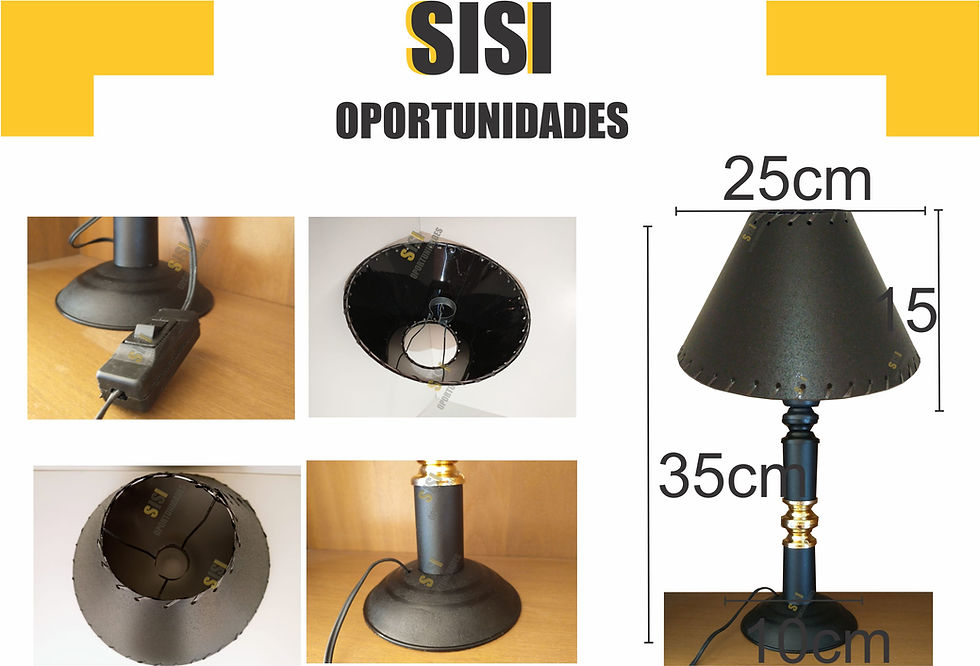 Miniatura: Velador negro con dorado (cónico)
