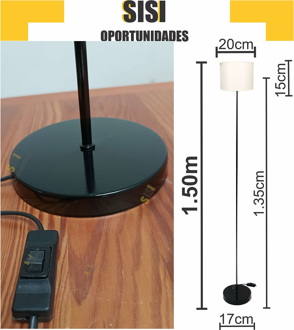 Miniatura: Lámpara Pie negro superior alto (cilíndrica)