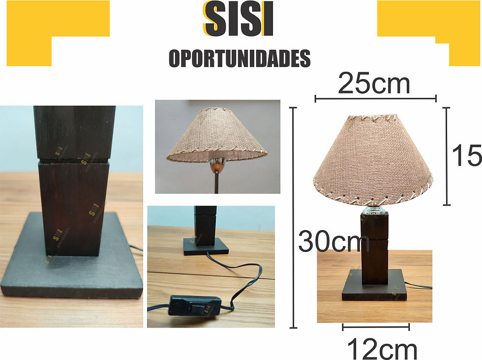Miniatura: Velador madera oscuro petiso (cónico)