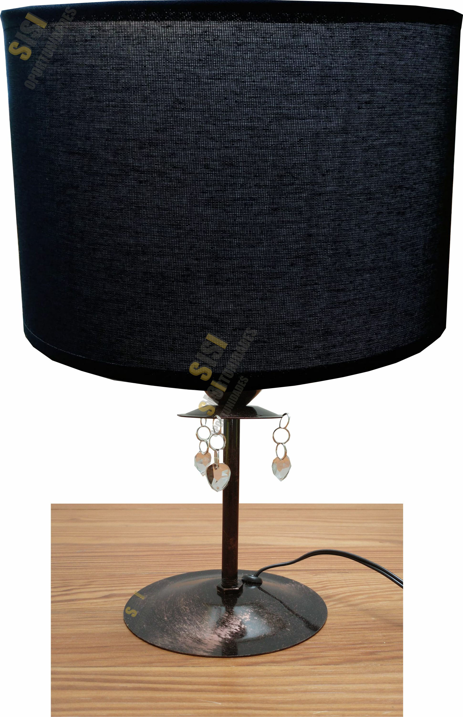 Velador con caireles (cilíndrico)