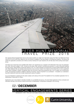Peter Hunt Memorial Travel Prize