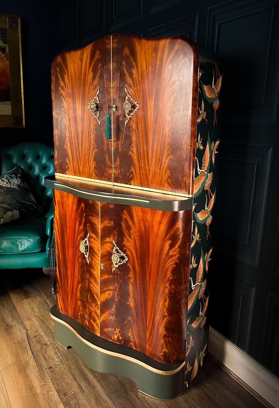Thumbnail: Art Deco flamed mahogany drinks cabinet