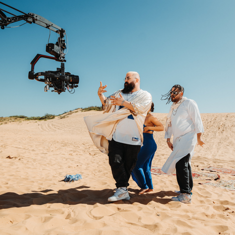 Bruce Melan directing Angel Baranes behind the scenes of a pop music video shoot. shot on Arri Alexa, in the desert,